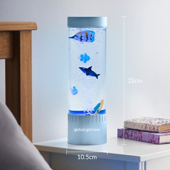 32cm Scuba Diver Bubble Lamp - Metallic Blue