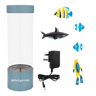 32cm Scuba Diver Bubble Lamp - Metallic Blue