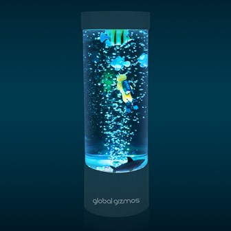 32cm Scuba Diver Bubble Lamp - Metallic Blue