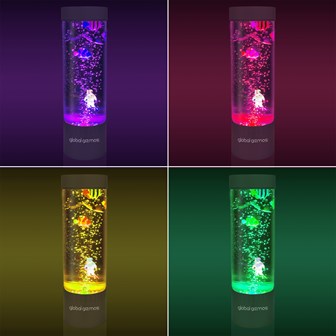 32cm Scuba Diver Bubble Lamp - Metallic Blue