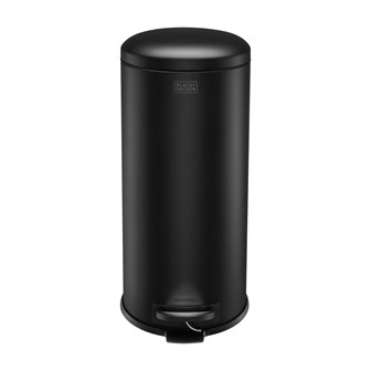 B+D 30L Dome Lid Pedal Bin - Matt Black