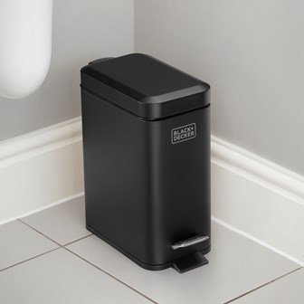 B+D 5L Slimline Soft Close Pedal Bin Matt Black