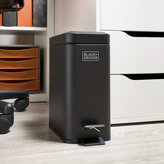 B+D 5L Slimline Soft Close Pedal Bin Matt Black