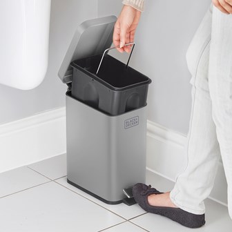 B+D 5L Slimline Soft Close Pedal Bin Grey