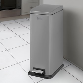 B+D 20L Slimline Soft Close Pedal Bin Grey