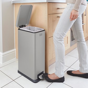 B+D 20L Slimline Soft Close Pedal Bin Grey