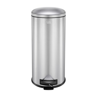B+D 30L Dome Lid Pedal Bin - Stainless Steel