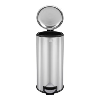 B+D 30L Dome Lid Pedal Bin - Stainless Steel