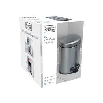 B+D 5L Dome Lid Pedal Bin - Dark Stainless Steel