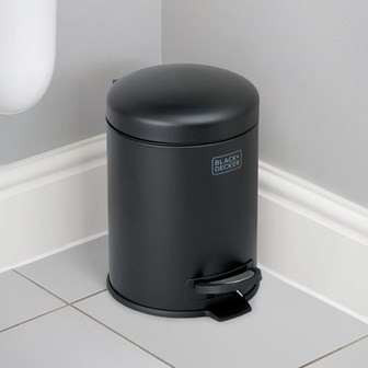 B+D 5L Dome Lid Pedal Bin - Matt Black