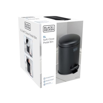B+D 5L Dome Lid Pedal Bin - Matt Black