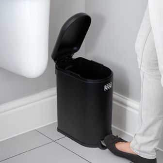 B+D 10L Curved Slim Line Pedal Bin - Matt Black