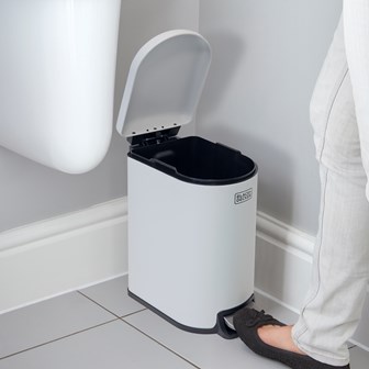 B+D 10L Curved Slim Line Pedal Bin - White