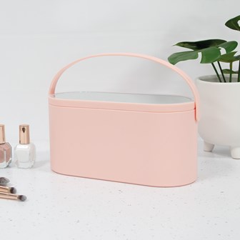 Bauer Cosmetic Case with LED Mirror - Pink