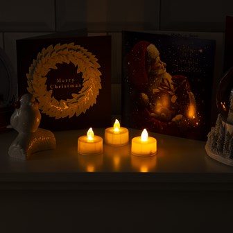 LED Flickering Tealights - 3 pack B/operated