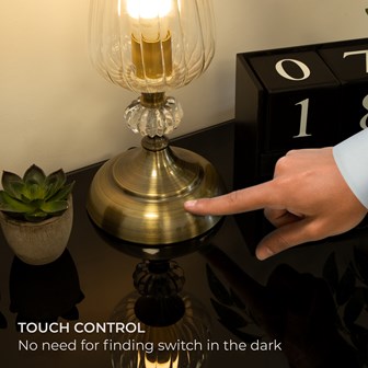 Hurricane Table Lamp - Brass Base