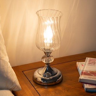 Hurricane Table Lamp - Chrome Base