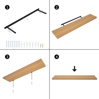 120cm Oak Effect Floating Shelf