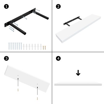 80cm White High Gloss Floating Shelf