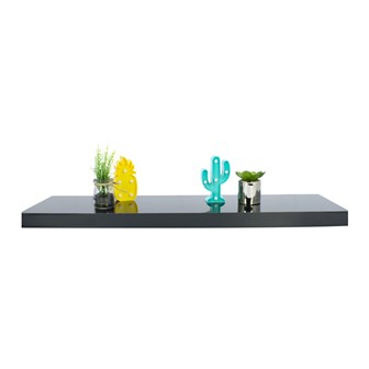 80cm Black High Gloss Floating Shelf