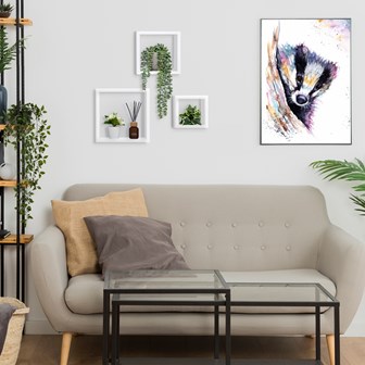 3pk White Floating Cube Shelves