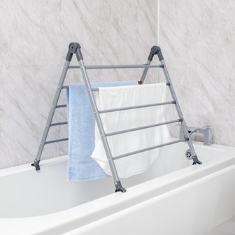 B+D Over Bath Extendable Airer Grey