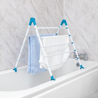 B+D Over Bath Extendable Airer Aqua