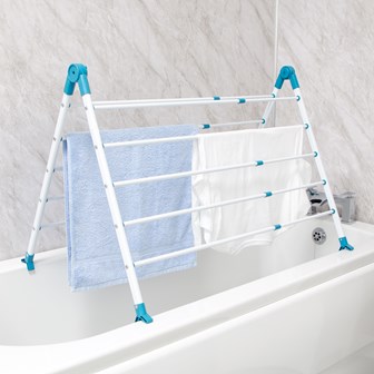 B+D Over Bath Extendable Airer Aqua