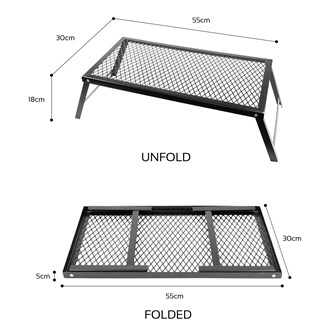 Heavy Duty Folding Campfire Grill - 55x30cm