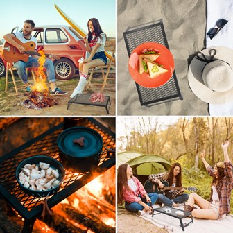 Heavy Duty Folding Campfire Grill - 55x30cm