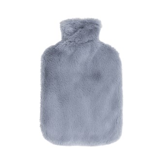 2L Grey Faux Fur Hot Water Bottle