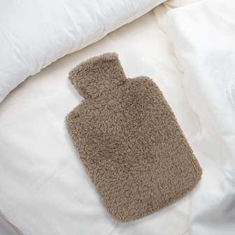 2L Taupe Teddy Fur Hot Water Bottle