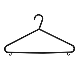 Black plastic hangers, Set of 15