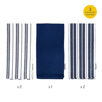 Blackmoor Set of 5 Tea Towels Navy