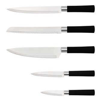 Blackmoor Orb Brushed Steel Knife Block - Black