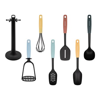 Blackmoor 6 piece Utensil Set with Stand - Multi
