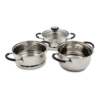 Bmoor 20cm Stainless Steel 3 Tiered Steamer