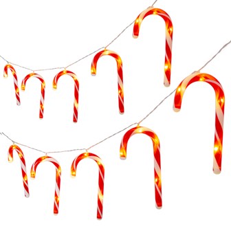 10PC Candy Cane LED Decoration String Lights