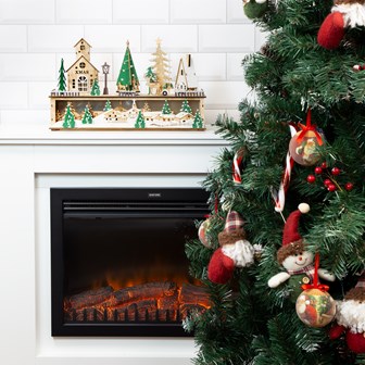 LED Wooden Christmas Village Scene