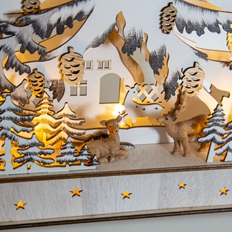 LED Wooden Christmas Tree Forest Scene