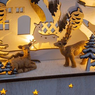 LED Wooden Christmas Tree Forest Scene