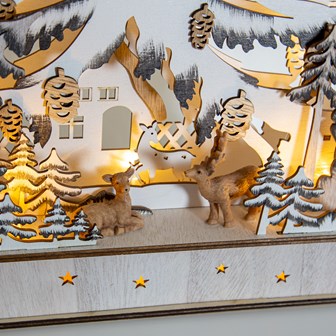 LED Wooden Christmas Tree Forest Scene