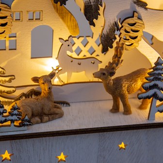 LED Wooden Christmas Tree Forest Scene