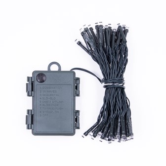 50 LED Battery Op Timer Lights - Multi Colour