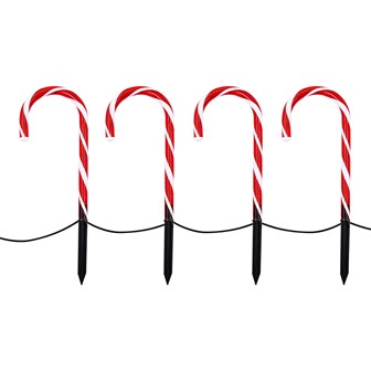 4PC 20LED Red & White Candy Cane Path Light