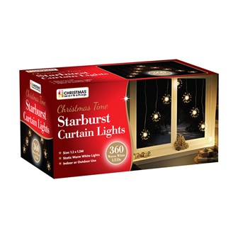 360LED V Shape Starburst Curtain light -Warm White