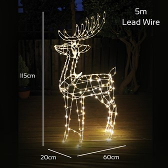 250 LED Light Up Reindeer - 115cm Tall