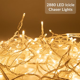 720 LED Icicle Chaser Lights- Warm White