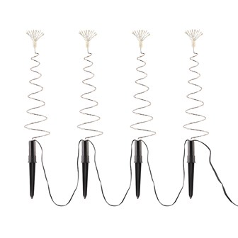 4PC 50CM 200LED Spiral Tree Stake Lights -W.White