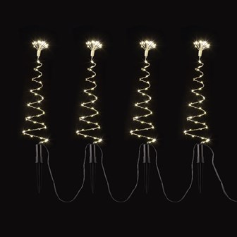 4PC 50CM 200LED Spiral Tree Stake Lights -W.White